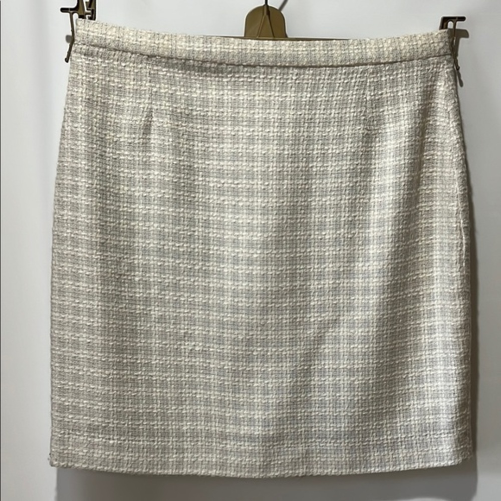 H&M Cream and Tan Knee-Length Pencil Skirt for Work women's 16